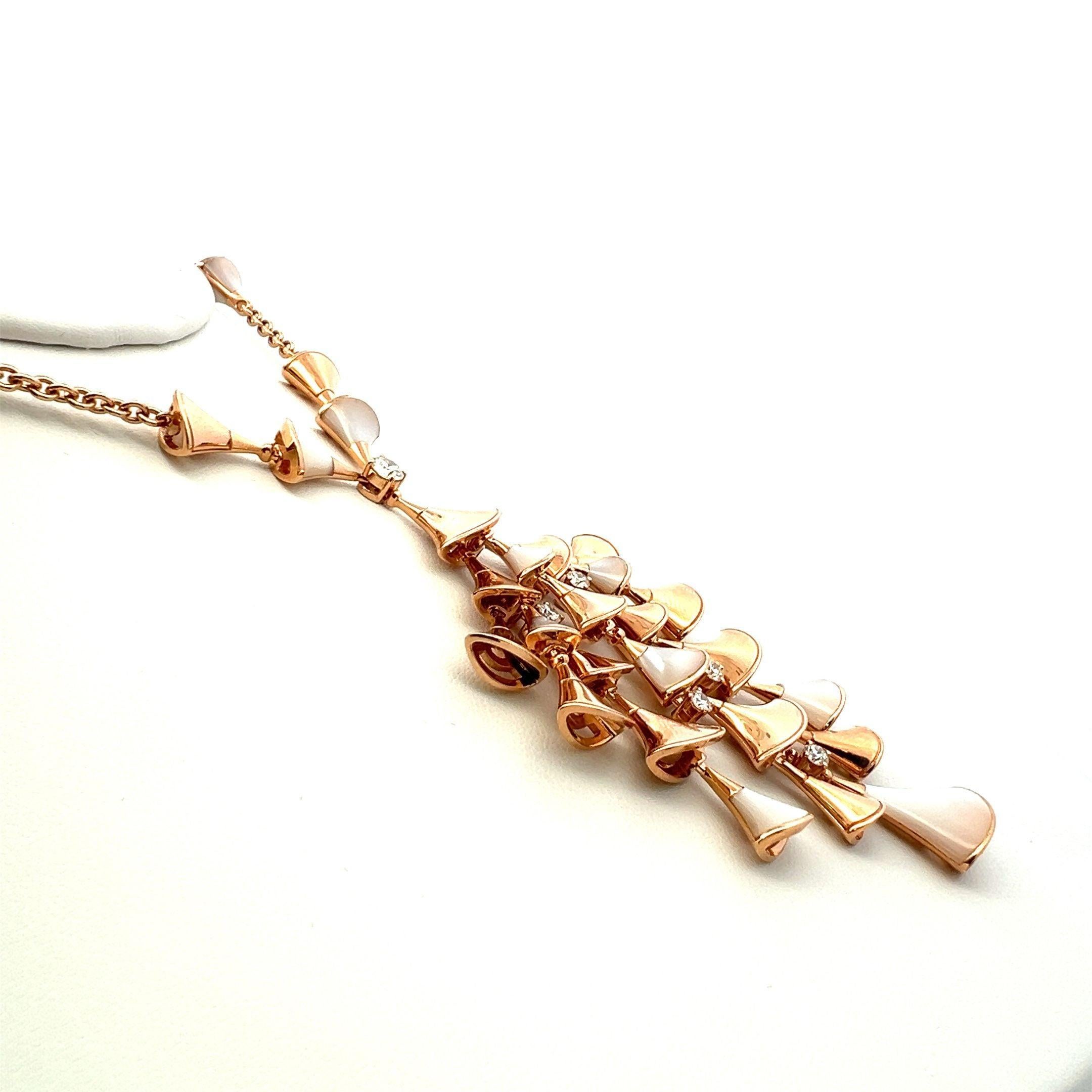 Bvlgari Collar Colgante Diamante Brillante Redondo 0,75 Quilates Oro Rosa 18 Kilates en venta 1