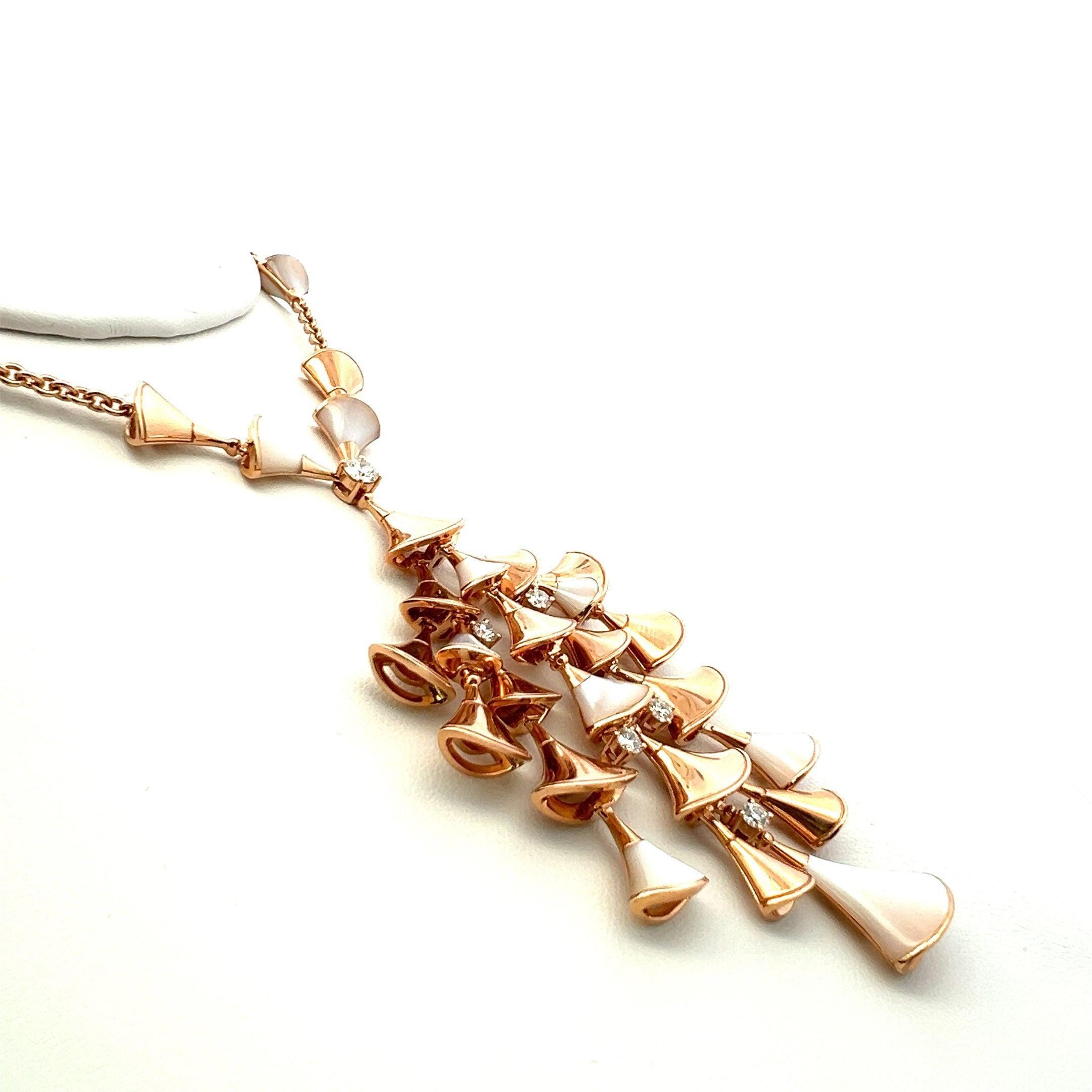 Bvlgari Collar Colgante Diamante Brillante Redondo 0,75 Quilates Oro Rosa 18 Kilates en venta 2