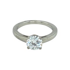 Bvlgari 1.02 Carats Four Prong Round Cut Diamond Platinum Engagement Ring