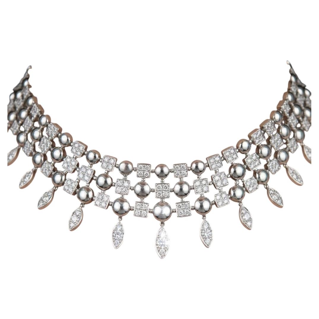 Collana girocollo Lucea di Bvlgari in oro bianco 18 carati con diamanti da 11 carati