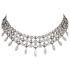 Bvlgari 11 Carat Diamond 18k White Gold Lucea Choker Necklace