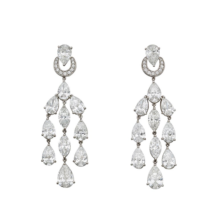 Bvlgari 13.5ct Platinum Diamond Chandelier Drop Earrings photo 3