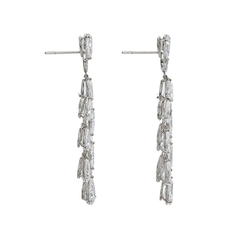 Bvlgari 13.5ct Platinum Diamond Chandelier Drop Earrings