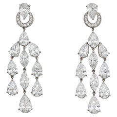 Bvlgari 13.5ct Platinum Diamond Chandelier Drop Earrings