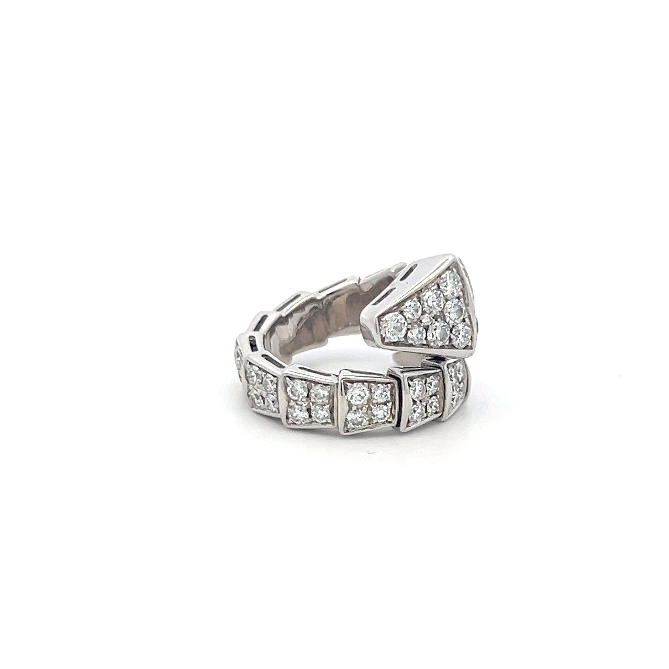 Designer:
BVLGARI
Title:
Bvlgari 1.58 Carat Round Brilliant G VS Diamond 18 Karat White Gold Serpenti Ring
Style:
Serpenti
Metal:
18 Karat White Gold
Gemstone 1:
1.58 Carat Diamond
Number of Stones:
75
Color:
G
Clarity:
VS
Shape:
Round
