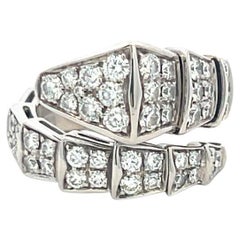 Bvlgari 1.58 Carat Round Brilliant Diamond 18 Karat White Gold Serpenti Ring