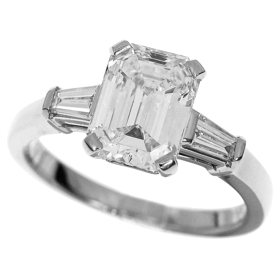 Bvlgari 1.61 Carat Diamond Platinum Griffe Solitaire Ring