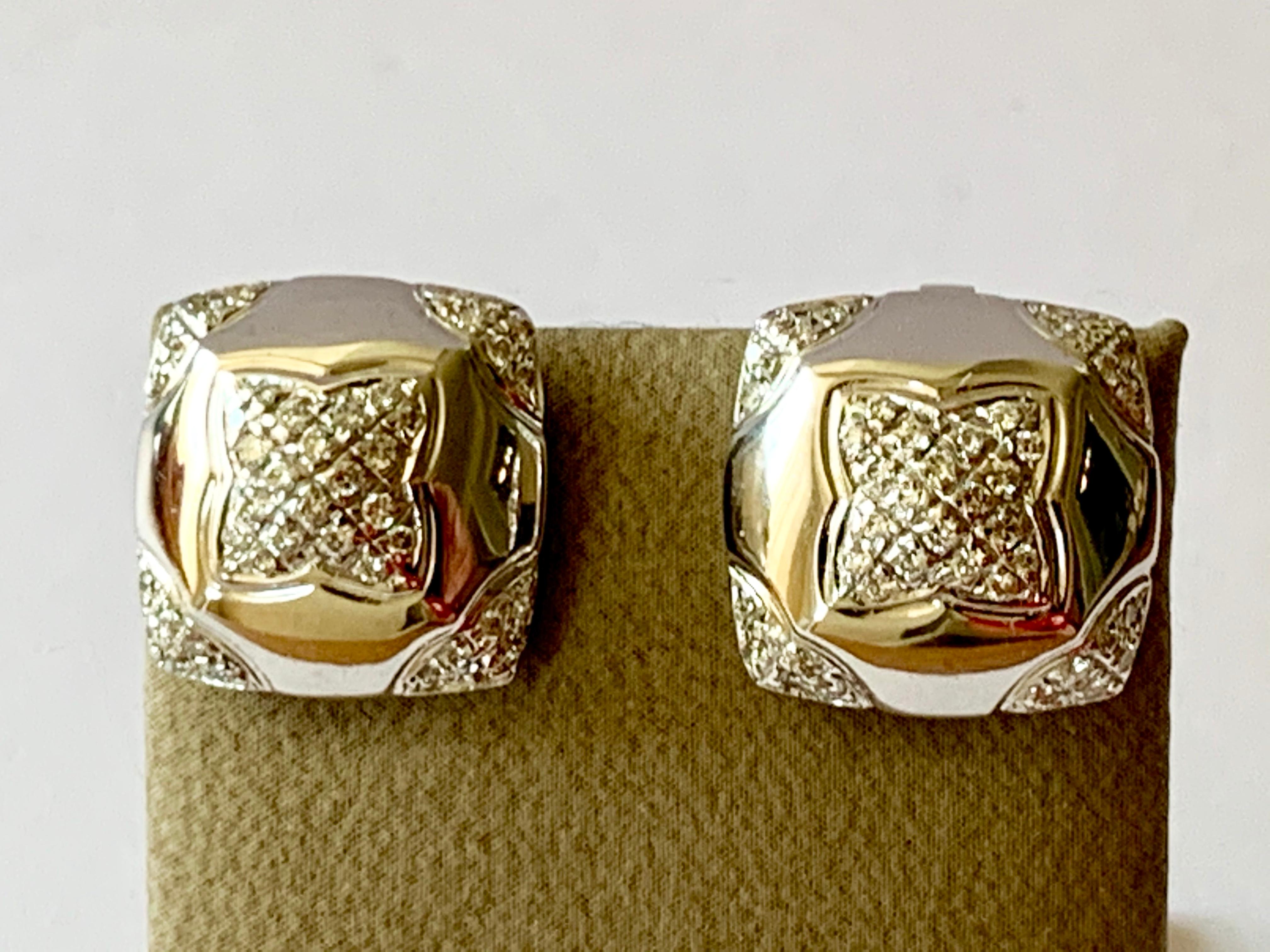 Bvlgari 18 Karat White Gold Diamond Pyramid Earrings 4