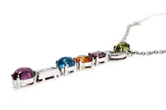 Bvlgari 18 Karat Diamond and Multi-Stone Allegra Pendant Necklace