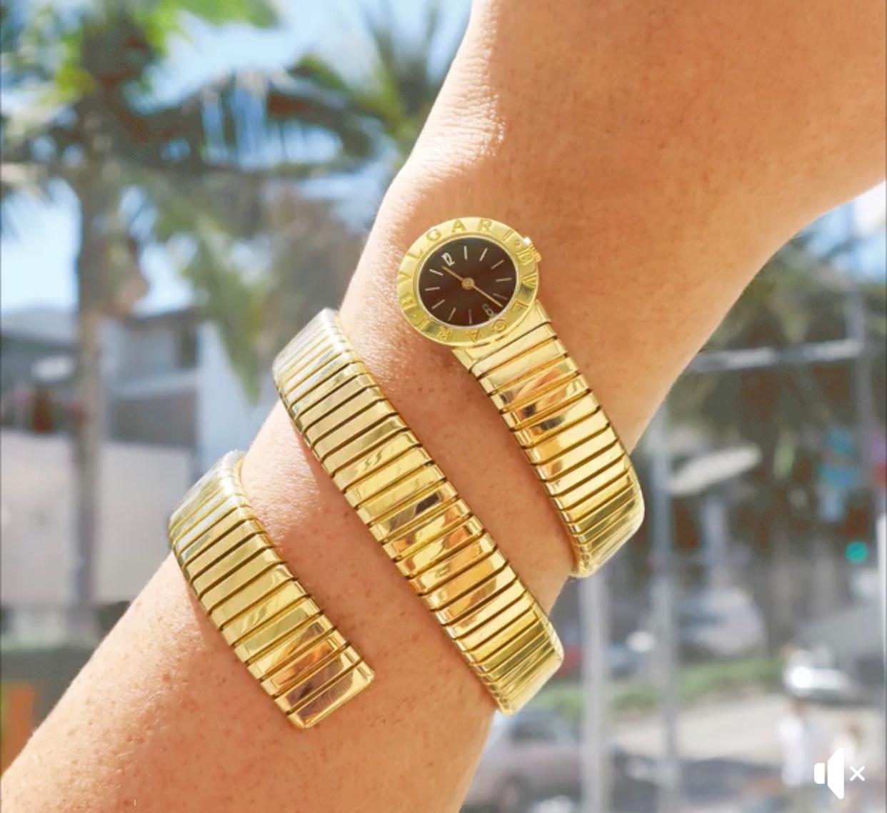Bvlgari 18 Karat Gold 135 Grams Serpenti Tubogas Snake Watch, circa 1990s 4