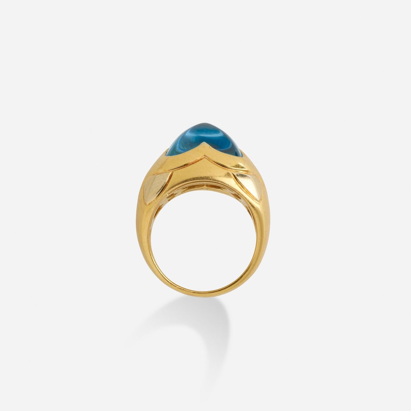 Bvlgari 18 Karat Gold Blue Topaz 