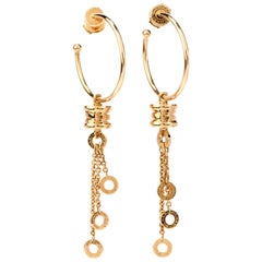 Bvlgari 18 Karat Gold B.Zero1 Dangle Hoop Earrings