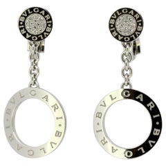 Bvlgari, 18 Karat Gold Ladies Clip-On Earrings with Diamonds, Italy, circa 1990