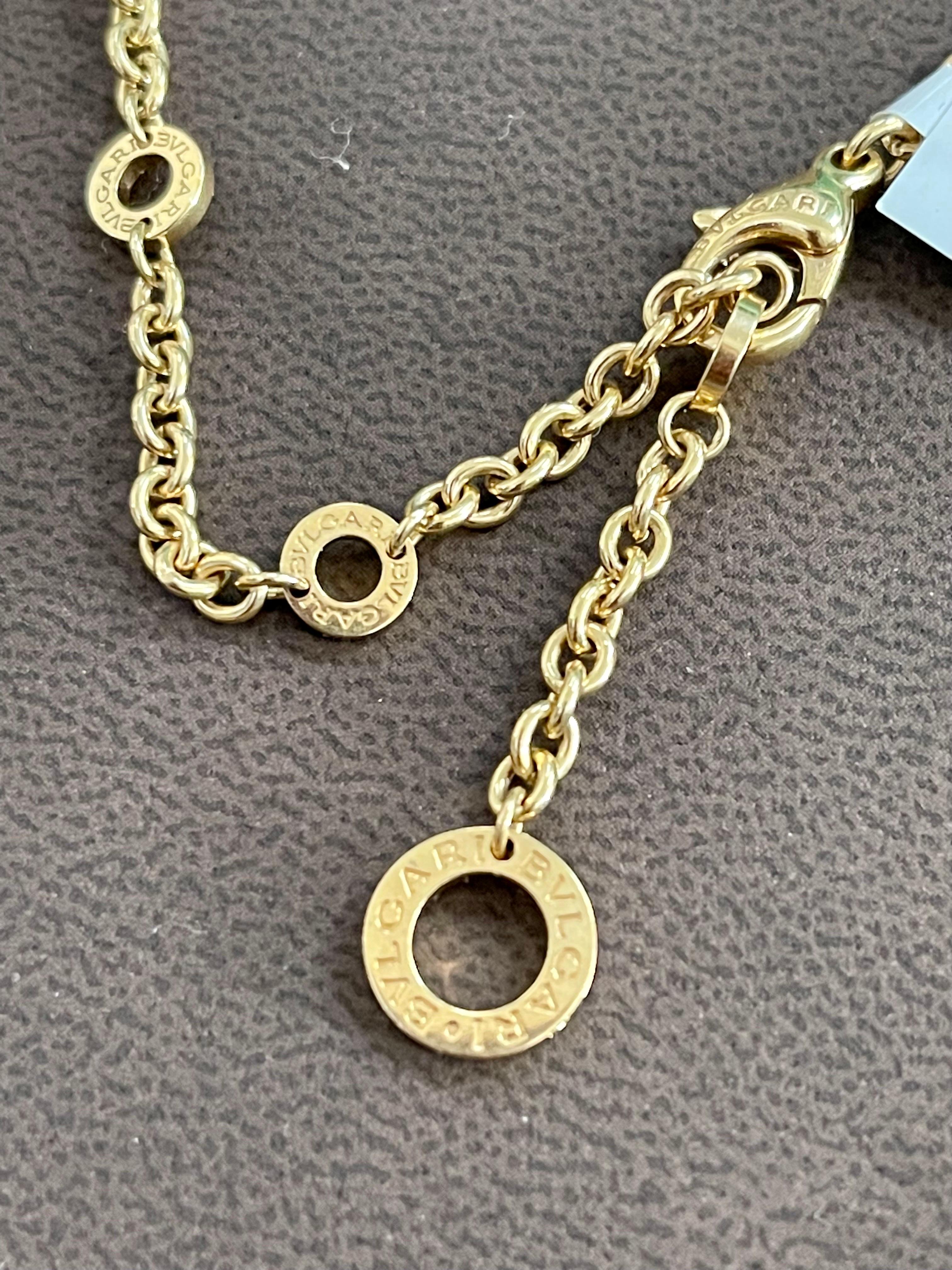 Bvlgari 18 Karat Gold Signature 7 Circle Mother of Pearl Link Necklace, 35 Grams 6