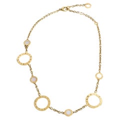 Bvlgari 18 Karat Gold Signature 7 Circle Mother of Pearl Link Necklace, 35 Grams