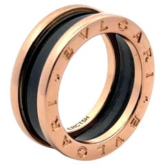 BVLGARI Bague B-Zero en or rose 18 carats et céramique taille 53 (taille US 6)