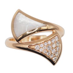 Bvlgari Cocktailring aus 18-karätigem Roségold mit Muschel und Diamanten