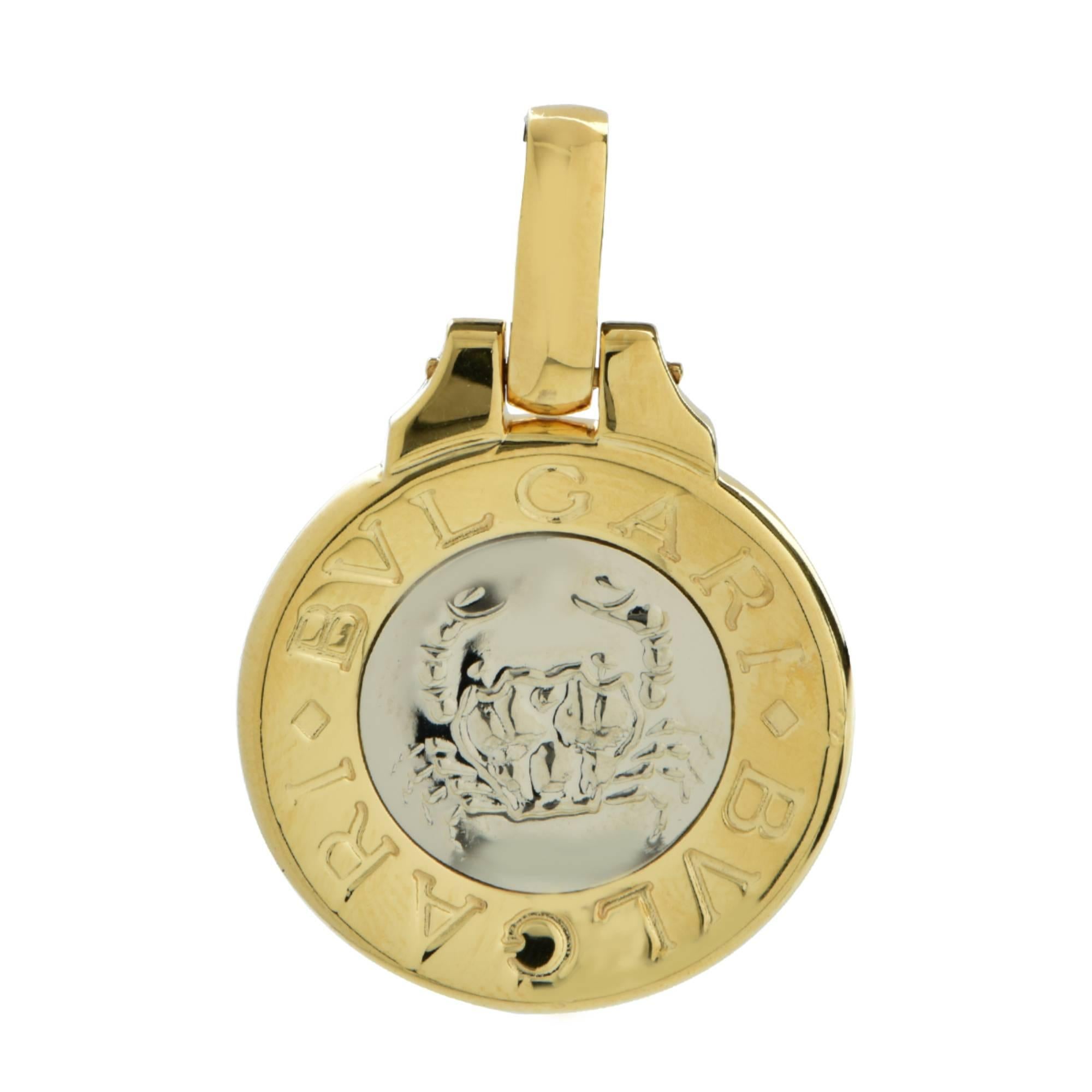 Bvlgari 18 Karat Two-Tone Crab Pendant