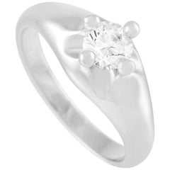Bvlgari 18 Karat White Gold 0.40 Carat Diamond Engagement Ring