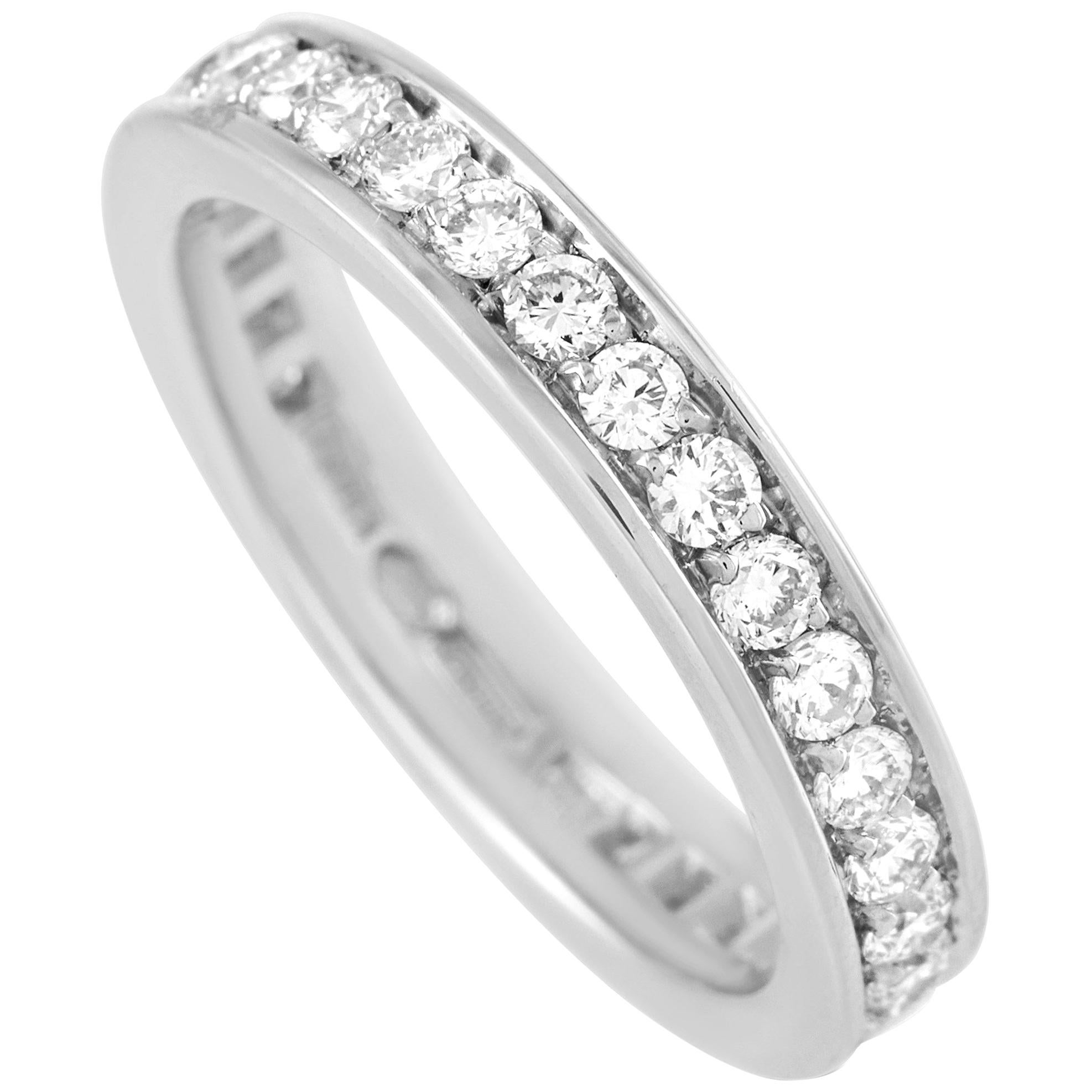 Bvlgari 18 Karat White Gold 0.85 Carat Diamond Eternity Ring