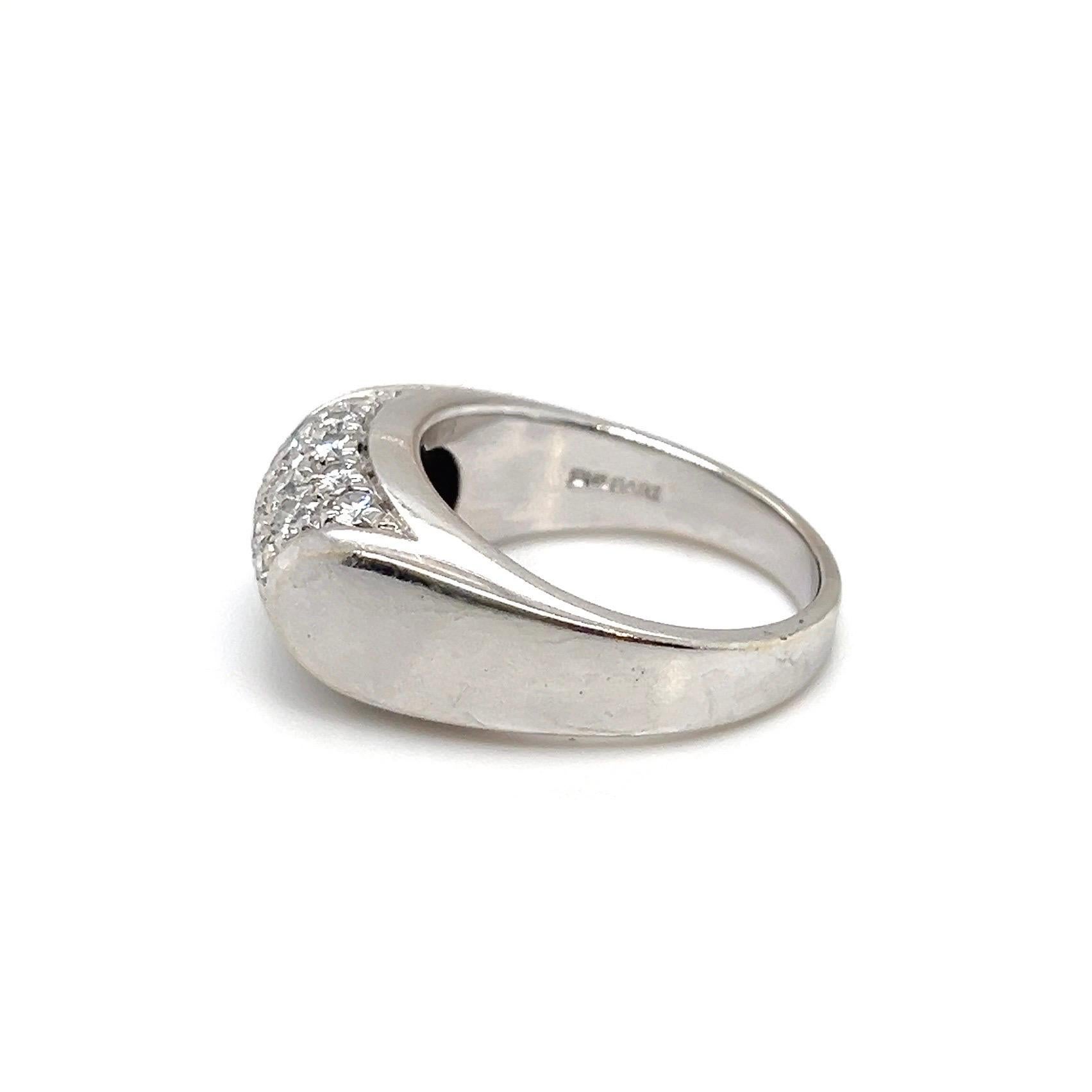 Brilliant Cut Bvlgari 18 Karat White Gold and Diamond Tronchetto Ring