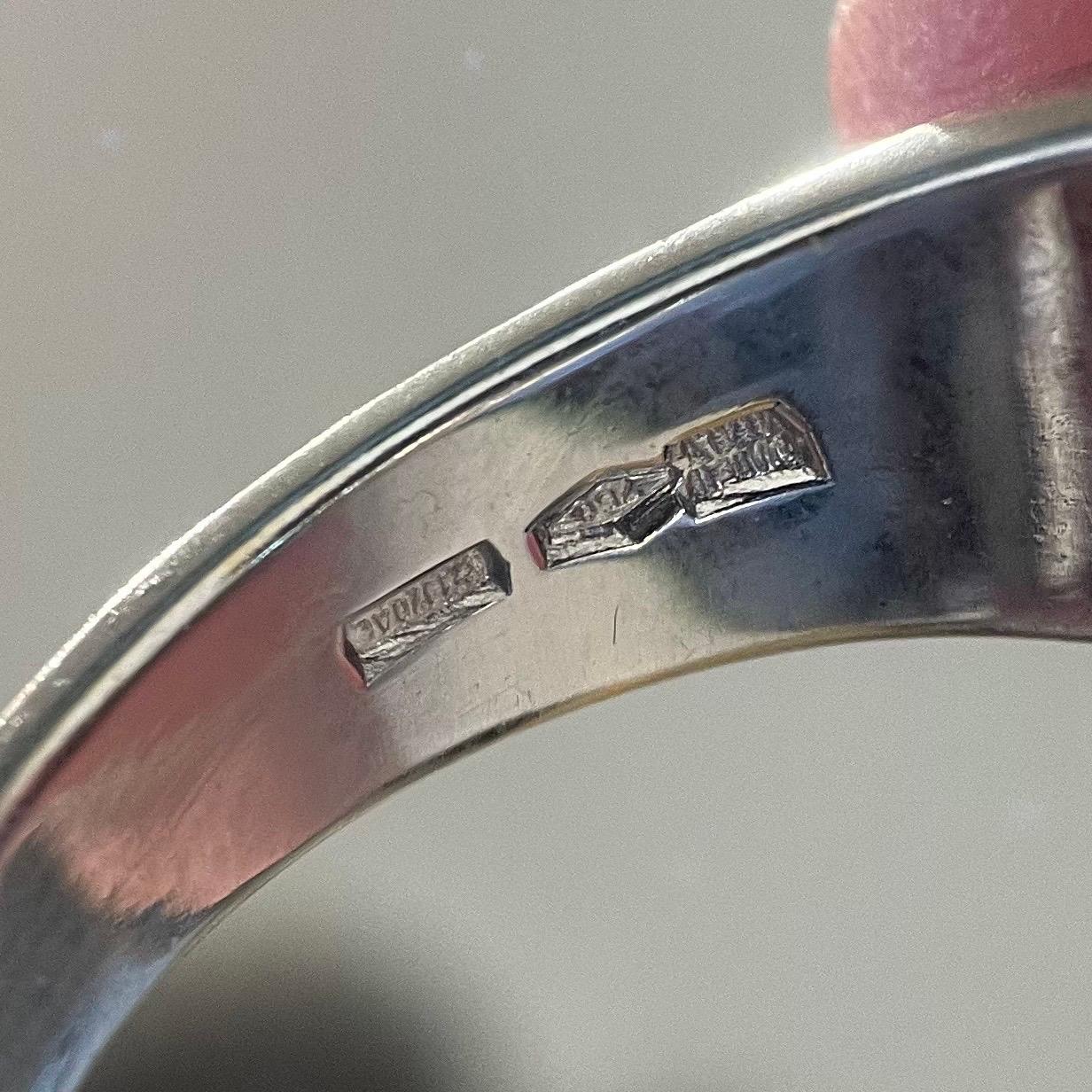 Bvlgari 18 Karat White Gold and Diamond Tronchetto Ring 2
