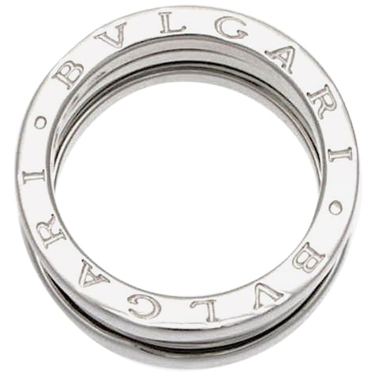 Bvlgari 18 Karat White Gold B-Zero 3 Row Band Ring For Sale