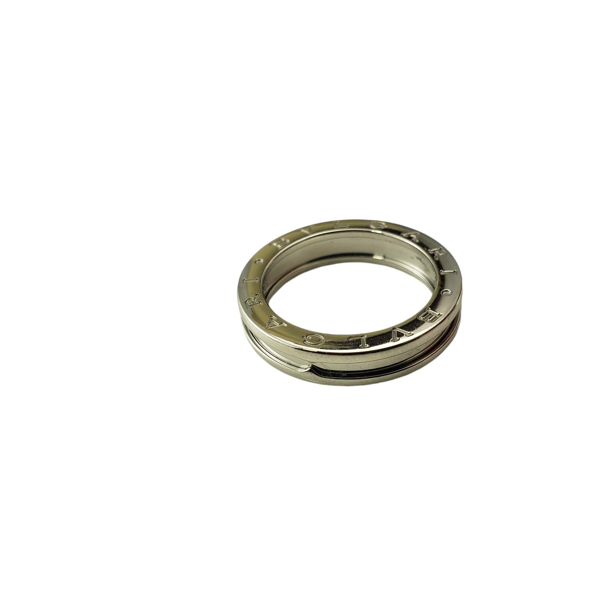Bvlgari 18 Karat White Gold B.Zero 1 Ring Size 8.5 (58) #18749 In Good Condition For Sale In Washington Depot, CT