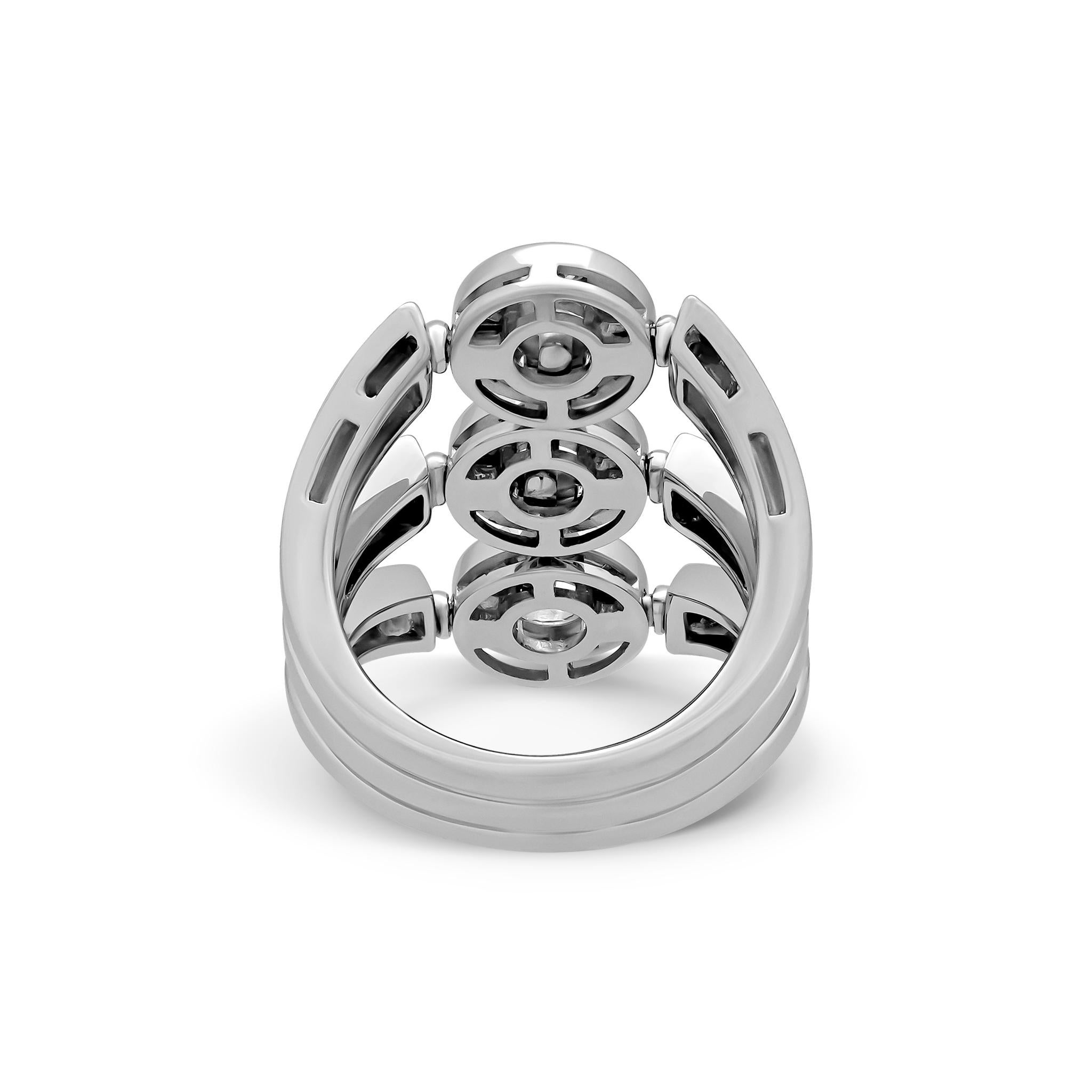 Bvlgari 18 Karat White Gold Diamond Ring In New Condition In New York, NY