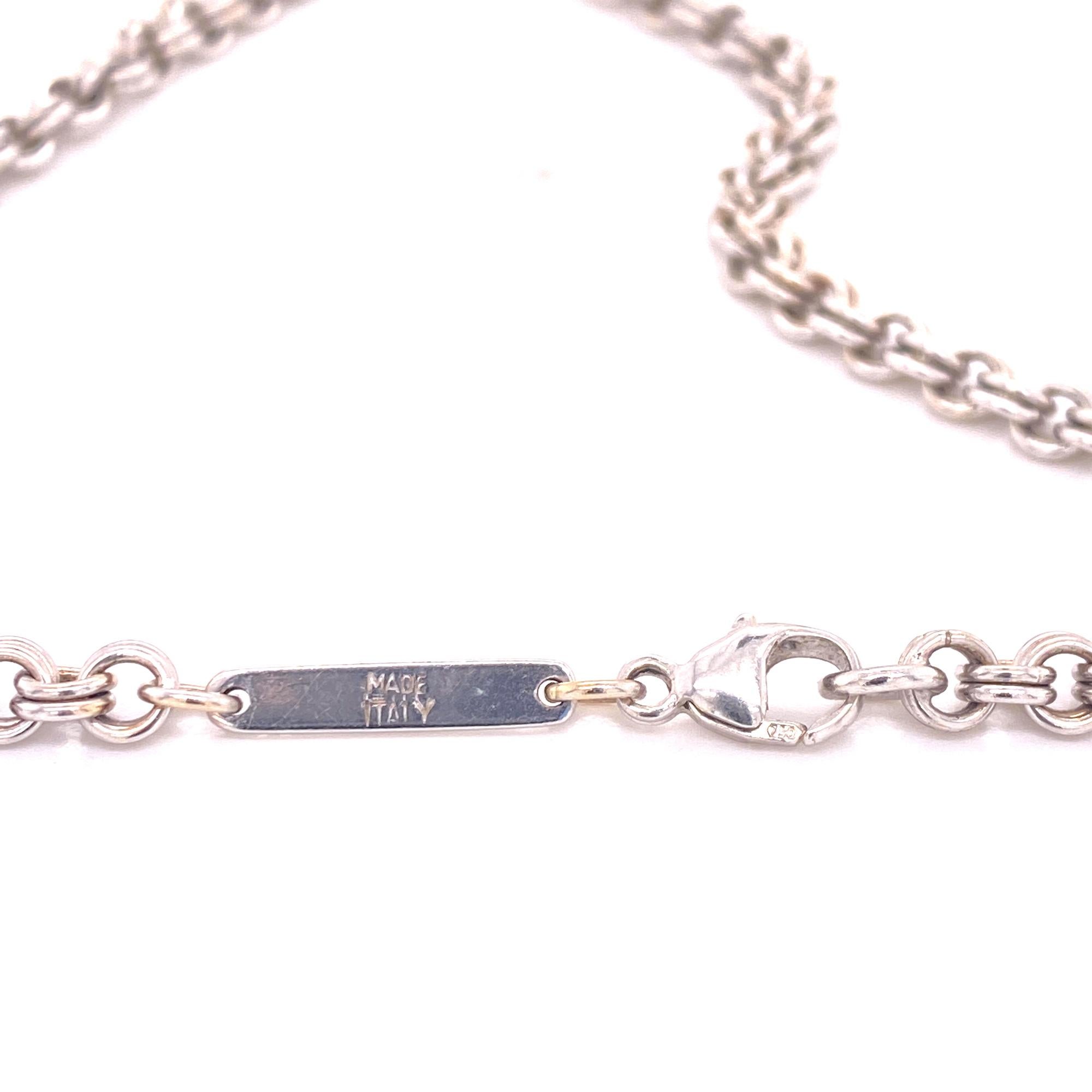 Modern Bvlgari 18 Karat White Gold Double Rolo Link Chain