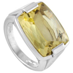 Bvlgari 18 Karat White Gold Lemon Citrine Ring