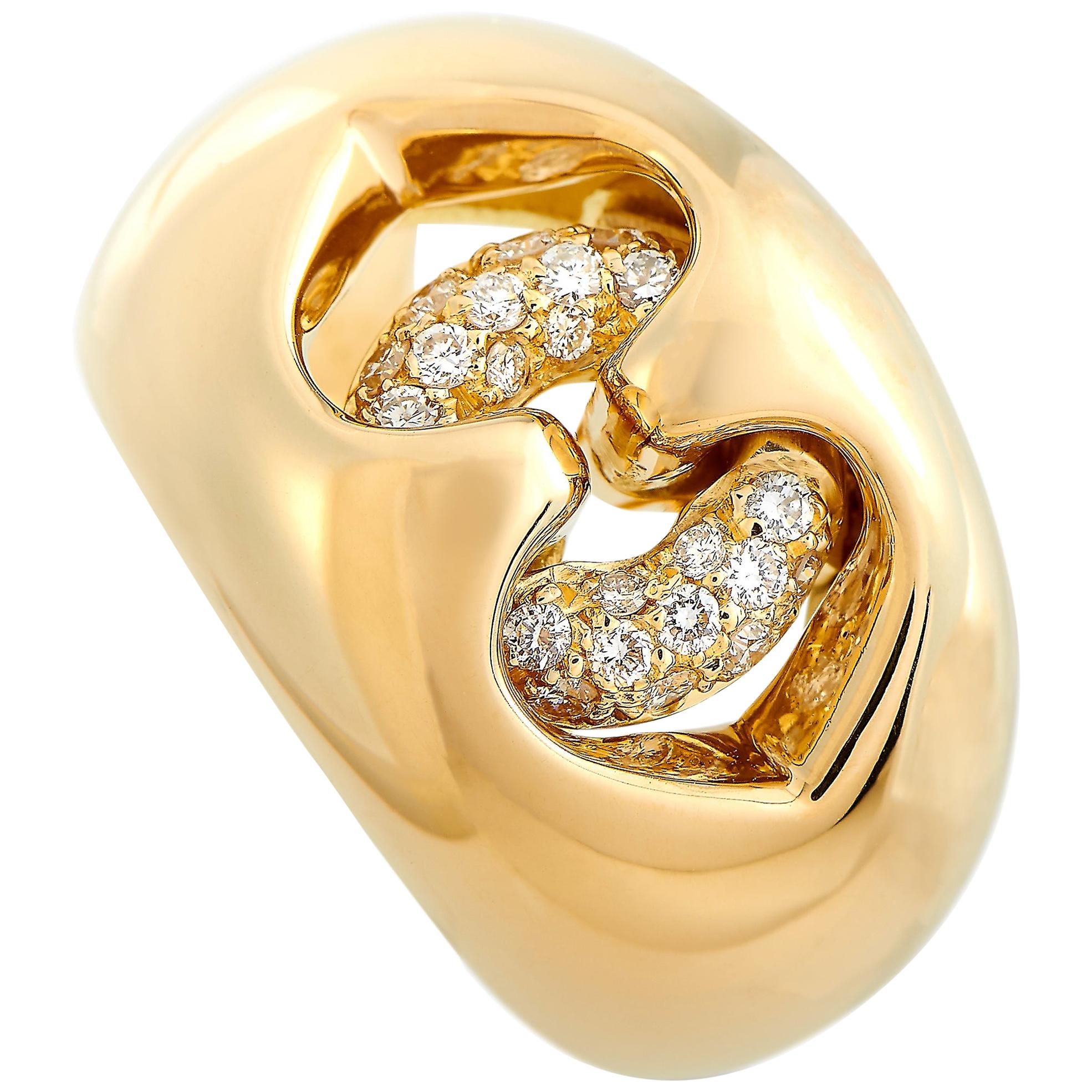 Bvlgari 18 Karat Yellow Gold 0.30 Carat Diamond Ring