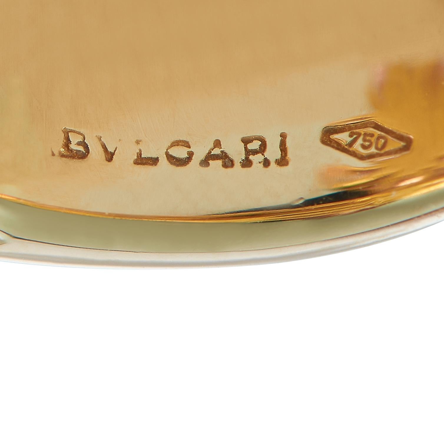 Bvlgari 18 Karat Yellow Gold 0.80 Carat Diamond and Sapphire Flower Ring 2