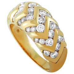 Bvlgari 18 Karat Yellow Gold 1.50 Carat Diamond Spiga Ring