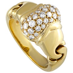 Bvlgari 18 Karat Yellow Gold and 0.50 Carat Diamond Band Ring