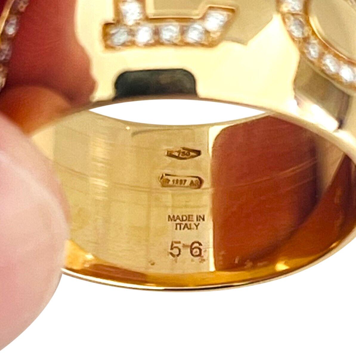 Bvlgari 18 Karat Yellow Gold and Diamond Ladies Band Ring, Italy  For Sale 4