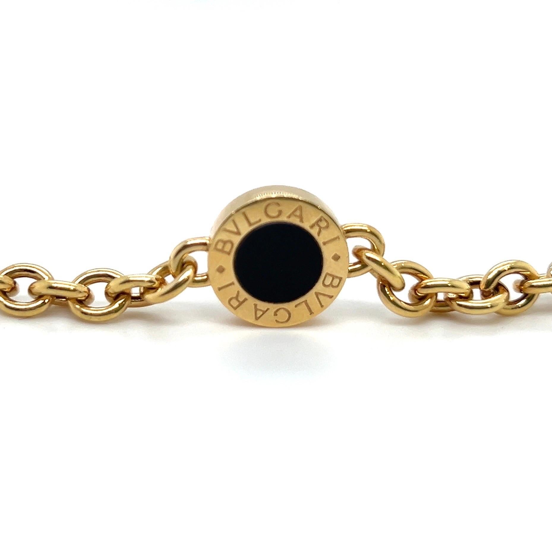Modern Bvlgari 18 Karat Yellow Gold and Onyx Bracelet