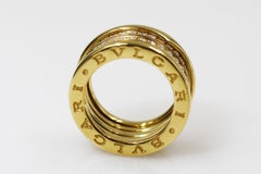 Bvlgari 18 Karat Gelbgold B Zero1 4 Band Pave Diamantring