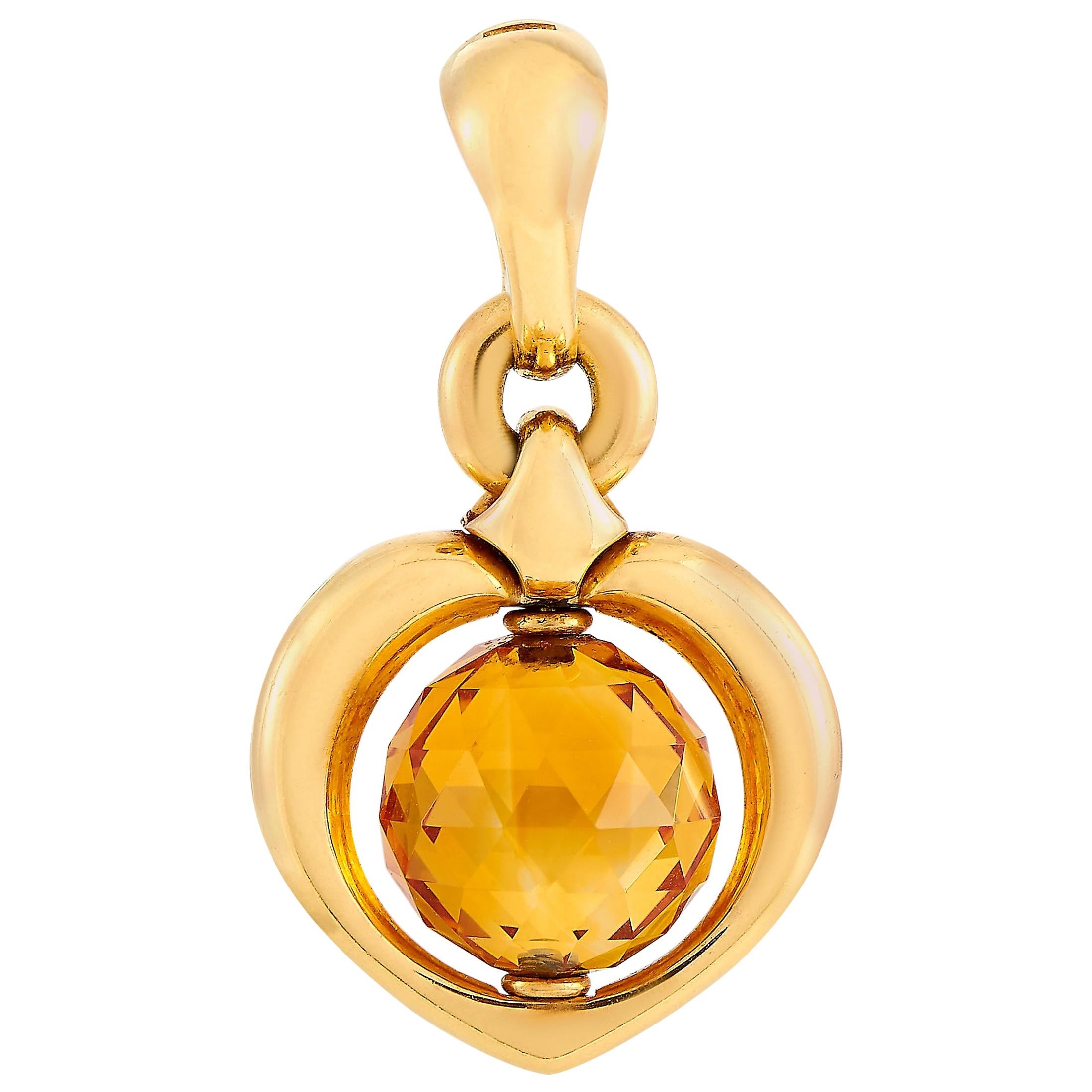 Bvlgari 18 Karat Yellow Gold Citrine Pendant