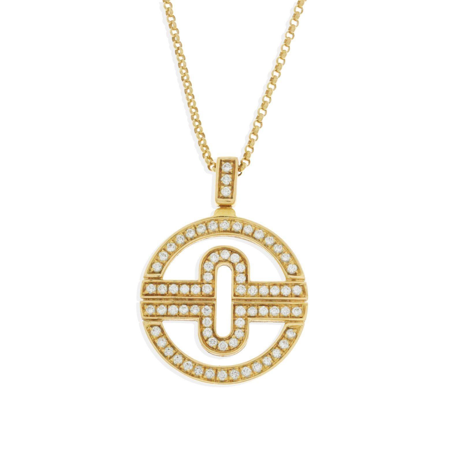 Bvlgari 18 Karat Yellow Gold Diamond Parentesi Necklace 1