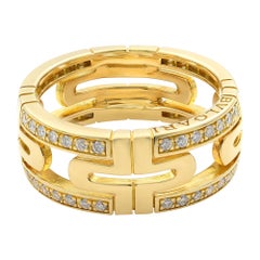 Bvlgari 18 Karat Yellow Gold Diamond Parentesi Ring