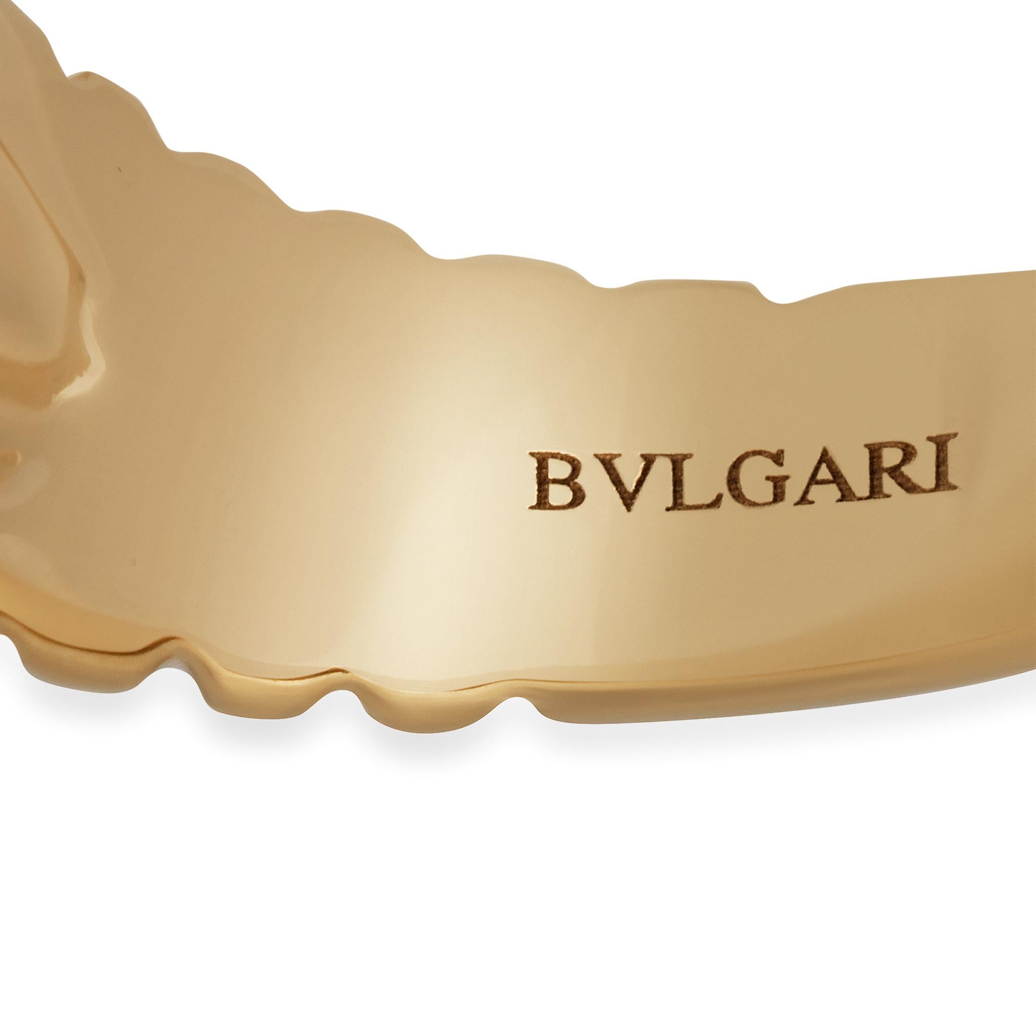 Men's Bvlgari 18 Karat Yellow Gold Doppio Pink and Green Tourmaline Ring