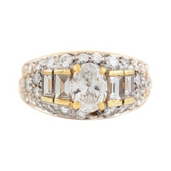 Vintage Bvlgari 18 Karat Yellow Gold Engagement Ring with Diamonds