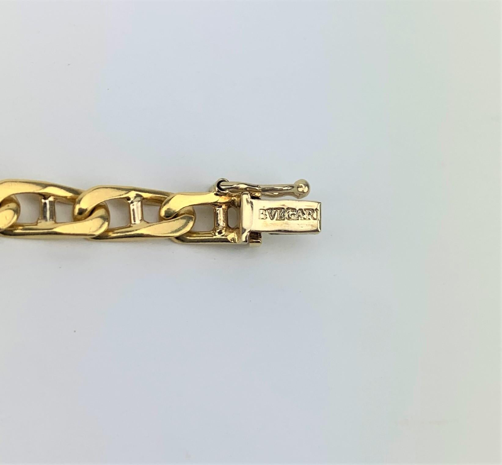 Bvlgari 18 Karat Yellow Gold Gucci Mariner Link Chain Necklace 3