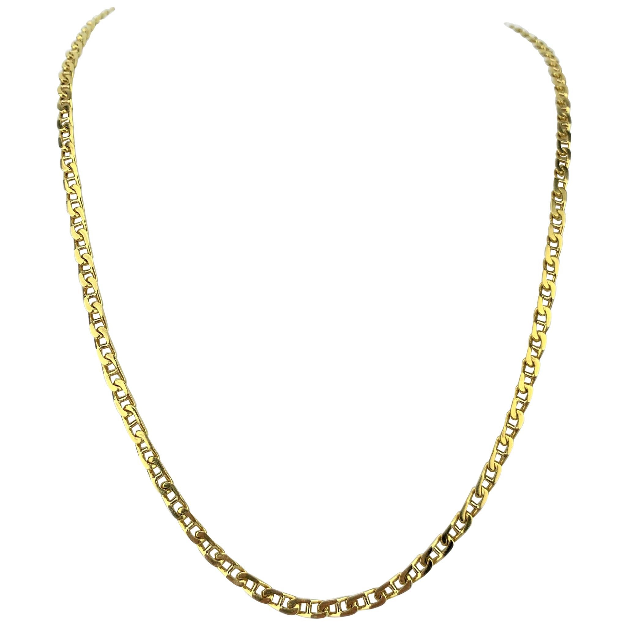 Bvlgari 18 Karat Yellow Gold Gucci Mariner Link Chain Necklace