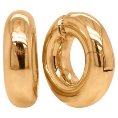 Bvlgari 18 Karat Yellow Gold Hoop Clip Earrings