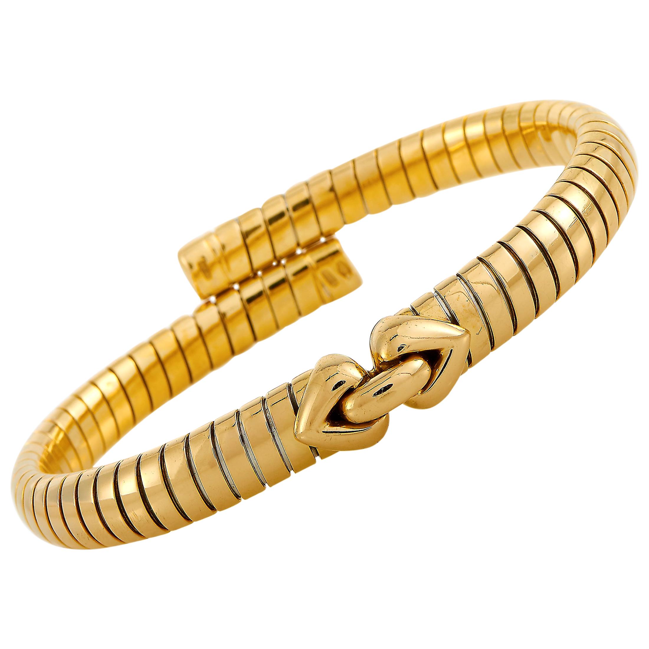 Bvlgari 18 Karat Yellow Gold Tubogas Bracelet