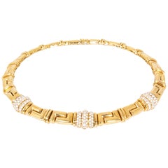 Bvlgari 18 Karat Yellow Gold Vintage Diamond Necklace