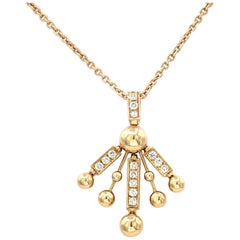 Bvlgari 18 Karat Yellow Gold Vintage Pave Diamond Necklace
