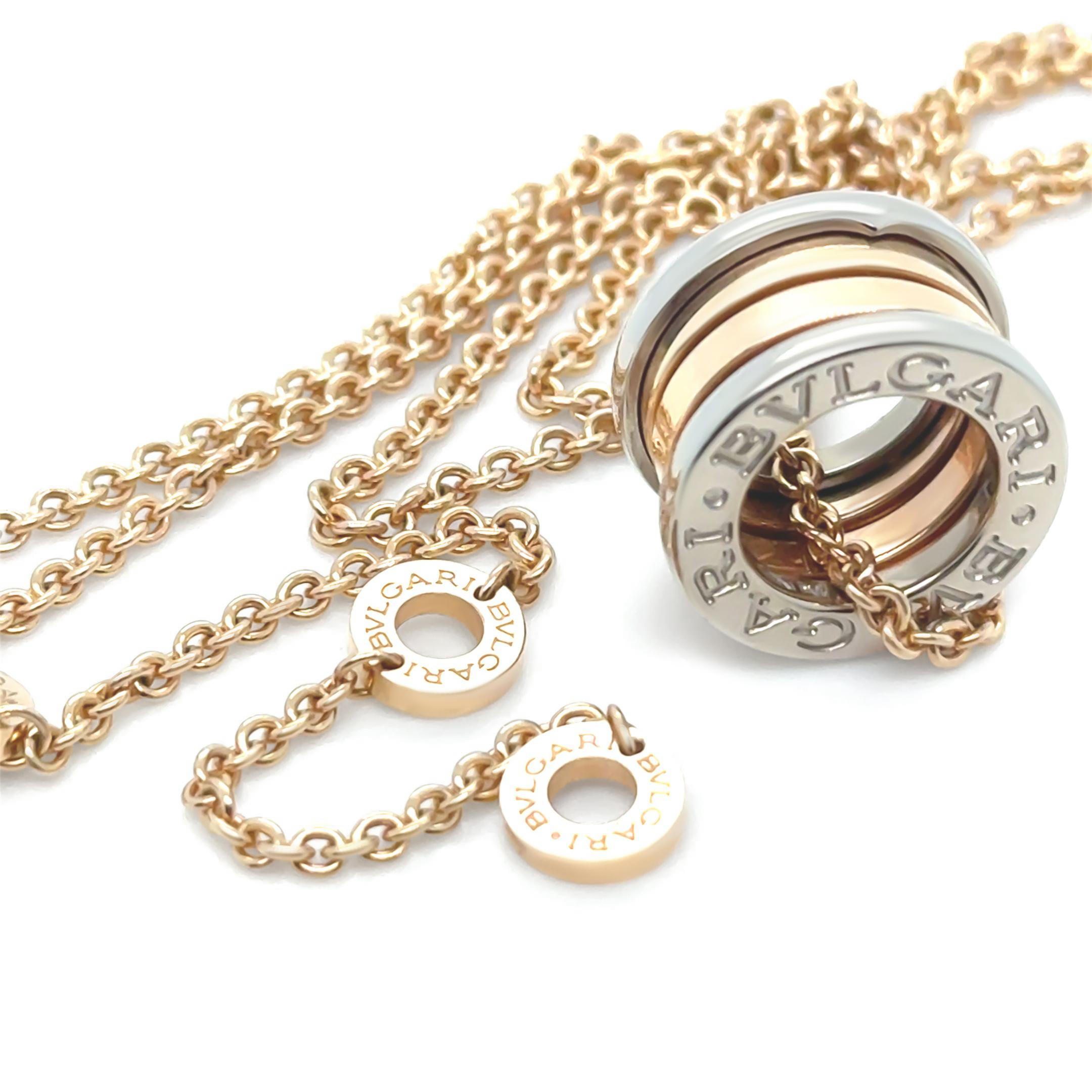 Women's Bvlgari 18ct Pink & White Gold B.Zero1 Perfect Mistake Necklace 14.1g